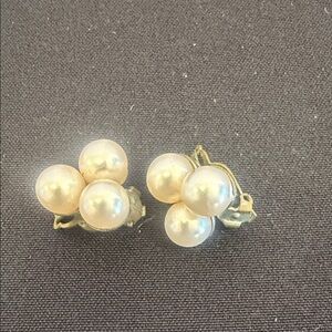 Classic Pearl Cluster Clip-On Earrings